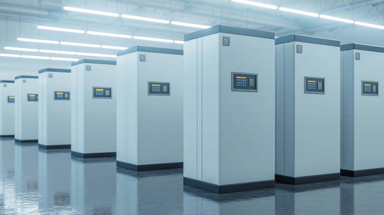 Modern battery energy storage units in facility