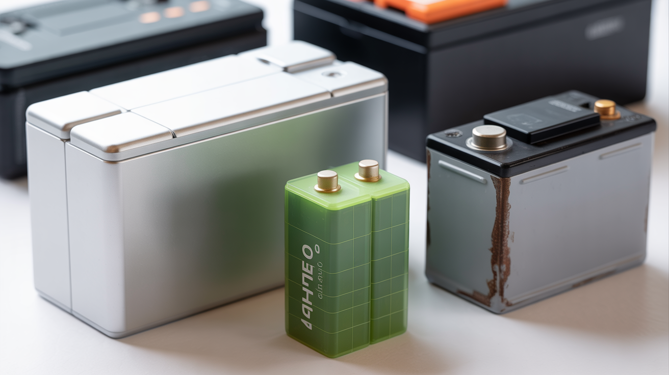 Three battery types compared: lithium-ion, LiFePO4, and lead-acid